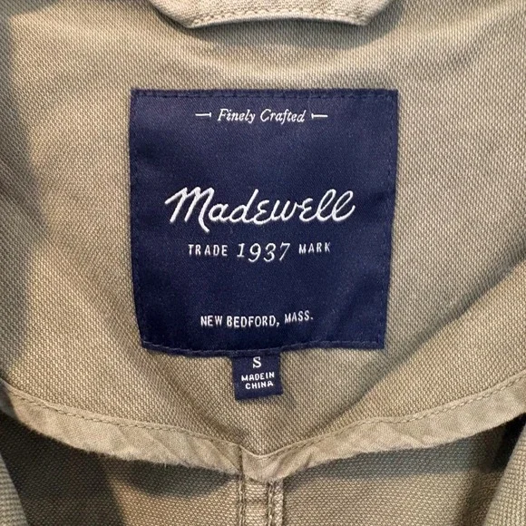 Madewell Outbound Utility Jacket Olive Green Cotton Blend Womens Size Small - Picture 4 of 6